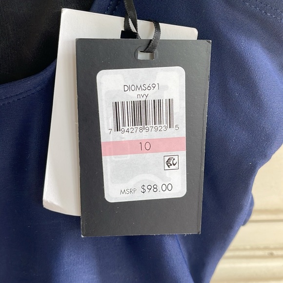 DKNY Navy Blue Swimsuit size 10 NWT - Picture 4 of 6